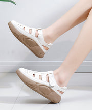 Casual Comfy Beige Hollow Out Platform Walking Sandals