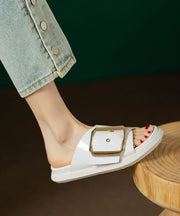 Casual Comfy Black Splicing Platform Slide Sandals