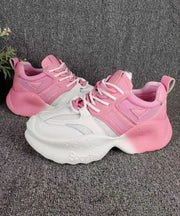 Casual Comfy Gradient Pink Breathable Mesh Platform Sport Shoes