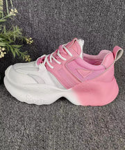 Casual Comfy Gradient Pink Breathable Mesh Platform Sport Shoes