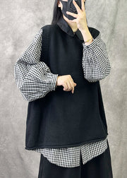 Casual Cozy Black O Neck Knit Vest Tops Sleeveless