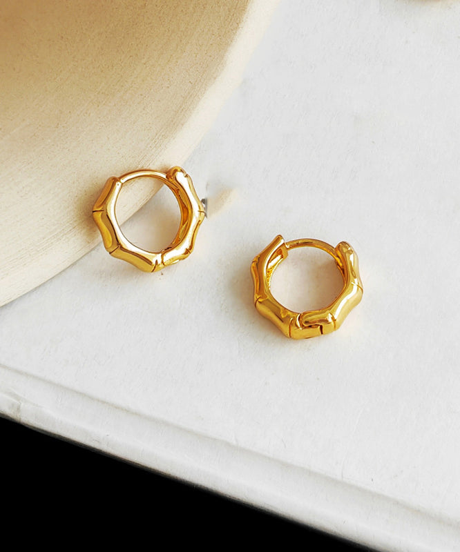 Casual Gold Plated Hoop Earrings