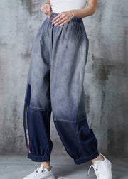 Casual Gradient Color Oversized Patchwork Denim Pants Summer