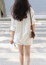 Casual Linen Shirts And Shorts Two Pieces Set Summer