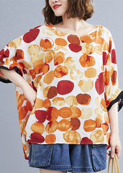 Casual Orange Dot Print T Shirt Summer