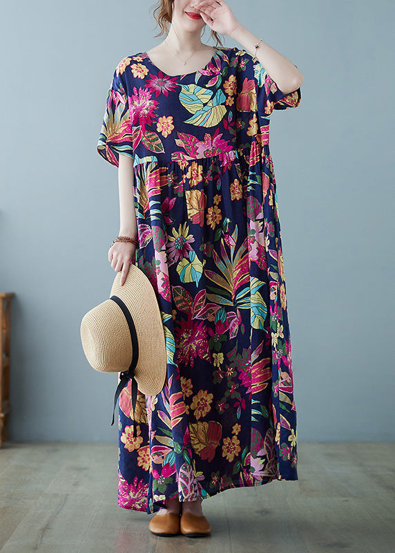 Casual Patchwork Print Holiday Long Dress Summer