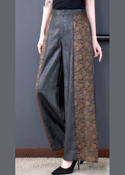 Casual Print High Waist Wide Leg Pants Fall