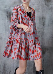 Casual Red Hooded Print Spandex Coats Fall