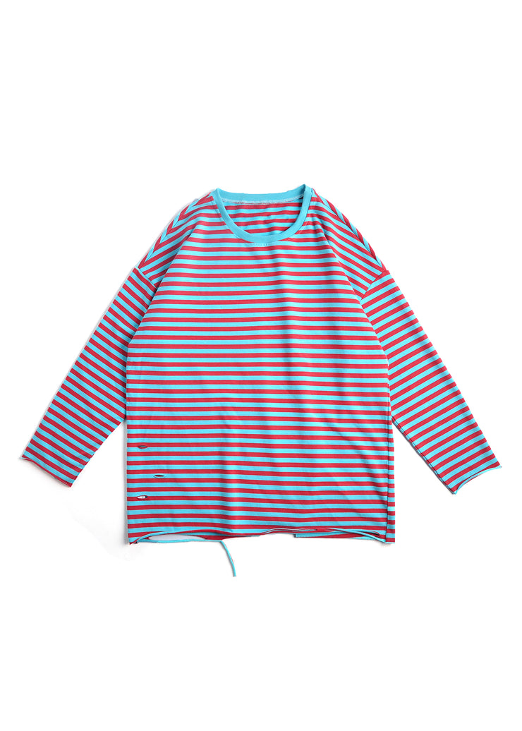 Casual Red O Neck Striped Cotton Mens T Shirts Spring