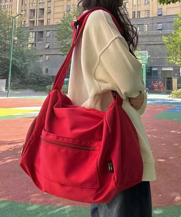 Casual Red Solid Durable Large Capacity Messenger Bag
