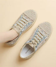 Casual Splicing Flat Feet Shoes Black Breathable Mesh