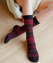 Casual Striped Thick Cotton Mid Calf Socks