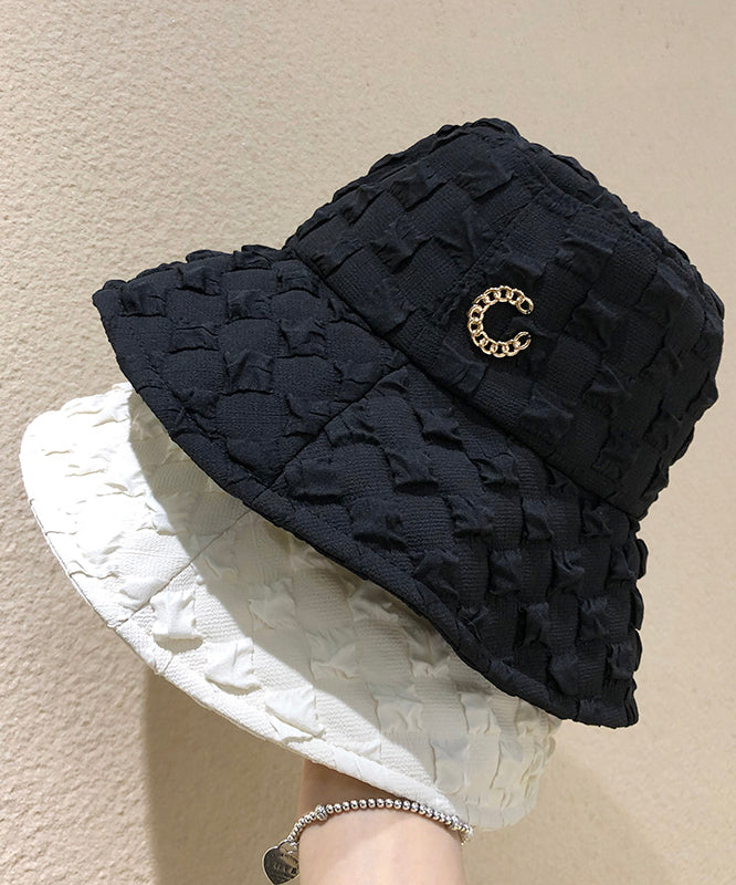 Casual Versatile Black Bucket Hat Foldable