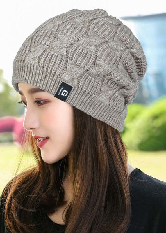 Casual Versatile Black Warm Fleece Knit Boonie Hat