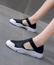 Casual White Flat Sandals Splicing Hollow Out Breathable Lace