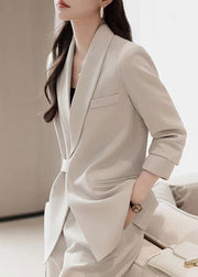 Casual White Spandex Coats Asymmetrical Spring