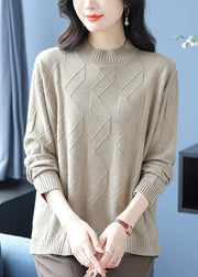 Casual Yellow O Neck Cozy Warm Woolen Knit Pullover Winter