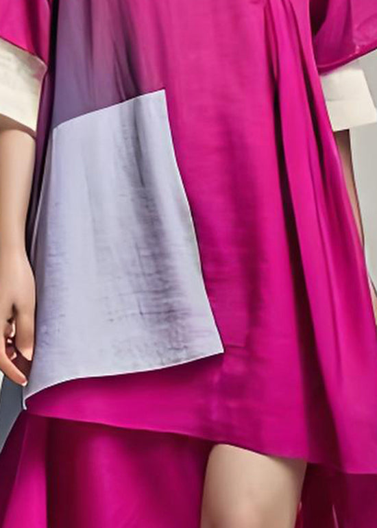 Chic Asymmetrical Patchwork Plus Size Cotton Dress Summer