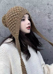 Chic Autumn And Winter Black Warm Knit Bonnie Hat