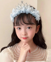 Chic Beige Tulle Zircon Pearl Kids Hairpin