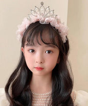 Chic Beige Tulle Zircon Pearl Kids Hairpin