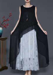 Chic Black Asymmetrical Layered Tulle Holiday Dress Summer