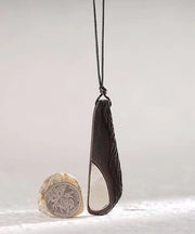 Chic Black Asymmetricar Ebony Sweater Pendant Necklace