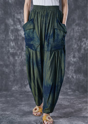 Chic Blackish Green Oversized Tie Dye Pants Summer