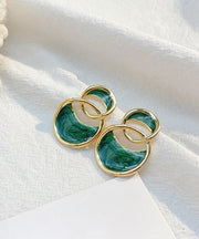 Chic Blue Copper Overgild Hoop Earrings