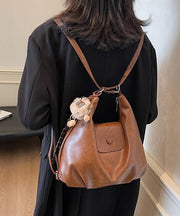 Chic Coffee Large Capacity Faux Leather Satchel Bag Handbag