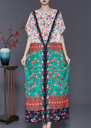 Chic Colorblock Oversized Print Cotton Dress Summer