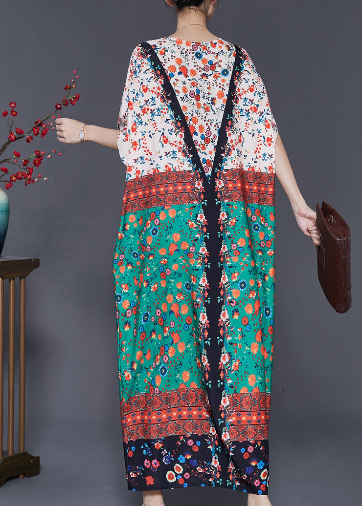 Chic Colorblock Oversized Print Cotton Dress Summer