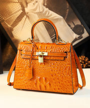 Chic Crocodile Pattern Solid Durable Faux Leather Tote Handbag