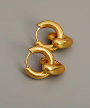 Chic Gold Copper Overgild Removable Love Hoop Earringss