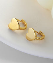 Chic Gold Silver 14K Overgild Heart Hoop Earrings