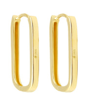 Chic Gold Silver 14K Overgild Rectangle Hoop Earrings