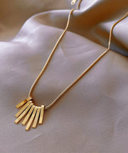 Chic Gold Stainless Steel Tassel Necklace