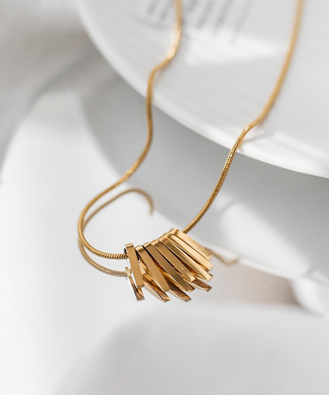 Chic Gold Stainless Steel Tassel Necklace