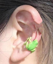 Chic Grass Green Alloy Frog Stud Earrings