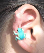 Chic Grass Green Alloy Frog Stud Earrings