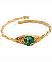 Chic Green 14K Gold Dry Green Cuff