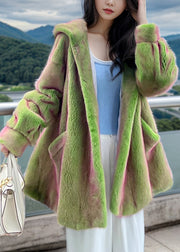 Chic Green Cinched Hooded Coats Winter