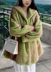 Chic Green Cinched Hooded Coats Winter