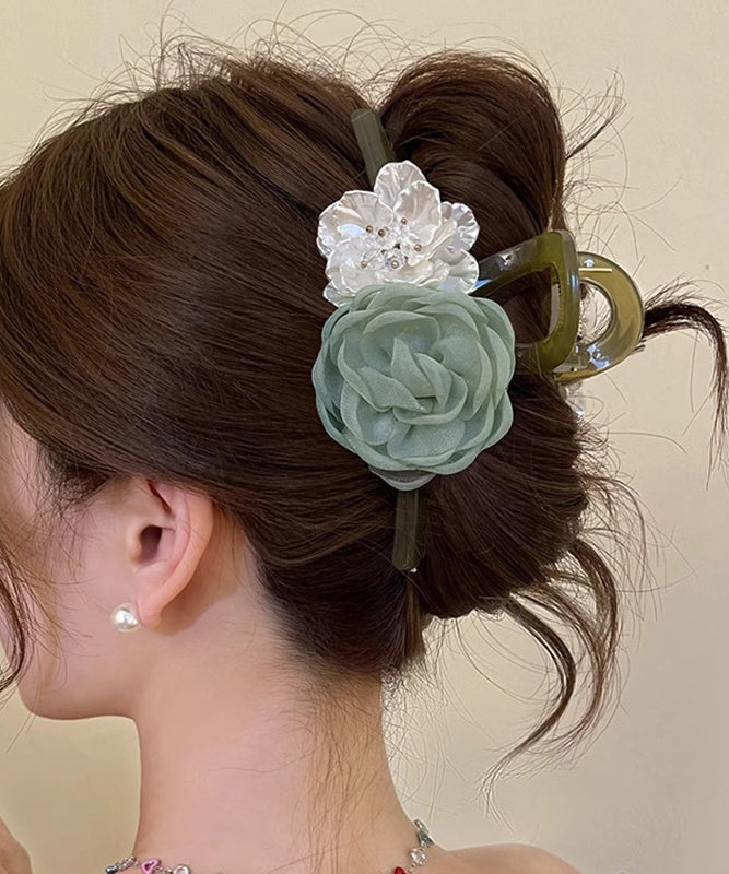 Chic Grey Acrylic Tulle Floral Hairpin