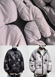 Chic Grey Embroideried Zip Up Duck Down Men Down Coats Winter