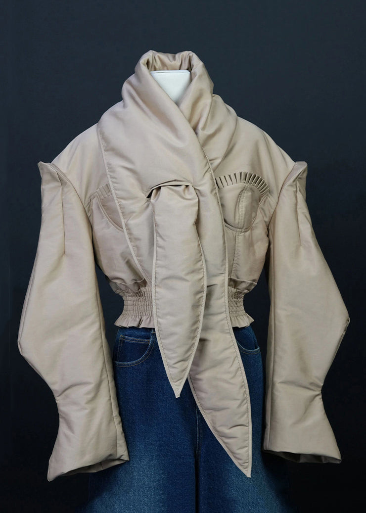 Chic Khaki Bow Original Design Duck Down Down Coats Winter