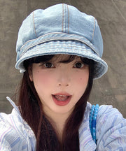 Chic Light Blue Patchwork Denim Bucket Hat