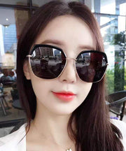 Chic Pink Sun Protection And Large Frame Round Face Sunglasses