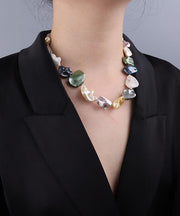 Chic Rainbow Pearl Shell Graduated Bead Necklace