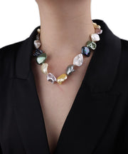 Chic Rainbow Pearl Shell Graduated Bead Necklace